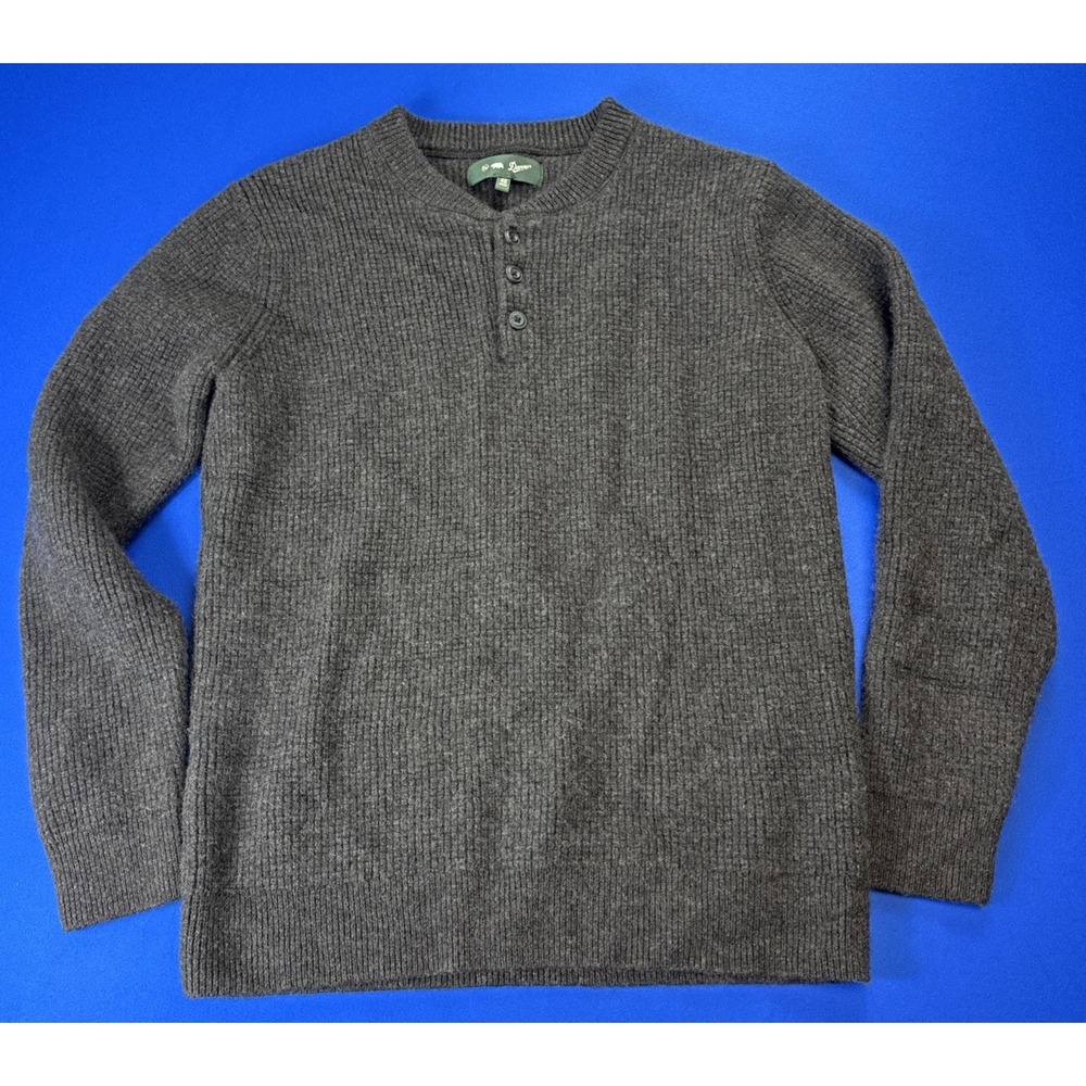 Vintage Danner Waffle Knit Henley Pullover Sweater Mens Size 40 100% Merino Wool